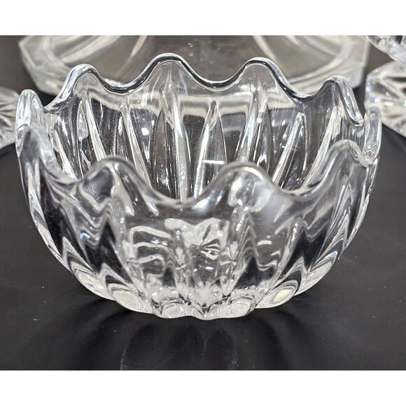 vtg assorted cut crystal candle holders lot/5 votive taper glass holders wedding - Picture 7 of 9
